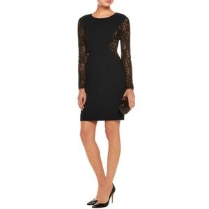 NWT DIANE VON FURSTENBERG Lace India Dress In Black, Size 4